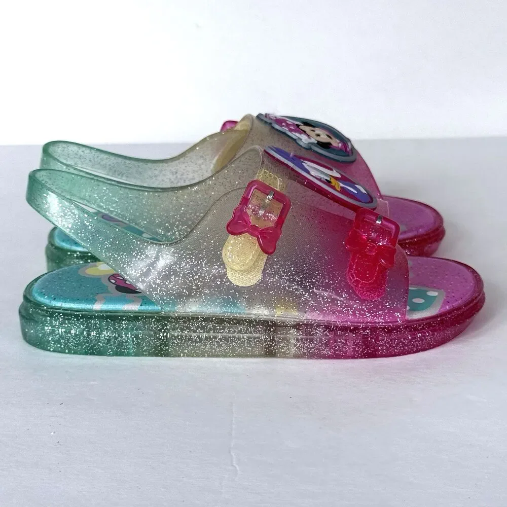 Disney Girl's Sz 12 Minnie Mouse Daisy Duck Little Girls Jelly Sandals Shoes EUC